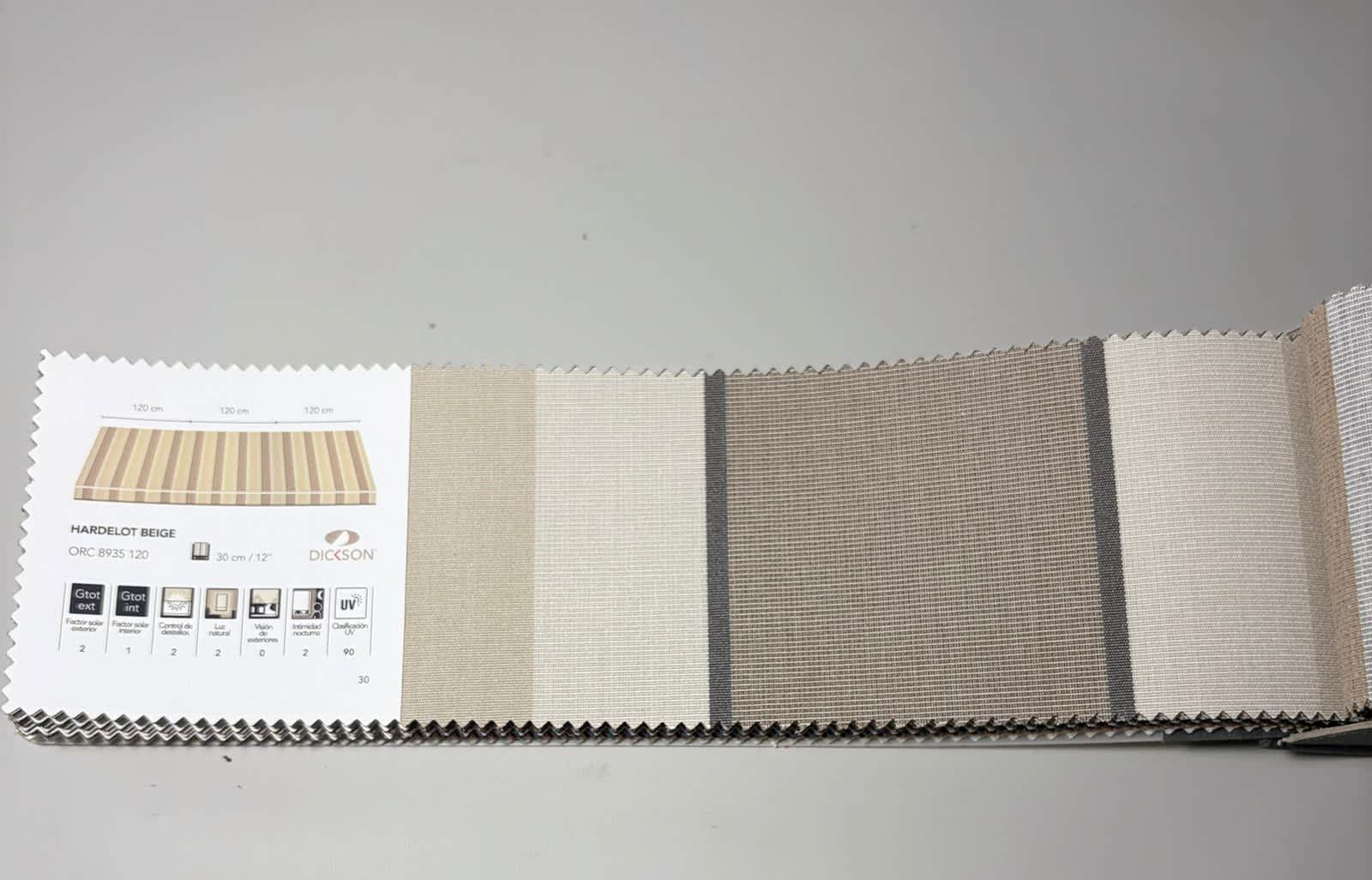 muestra de lona rayada